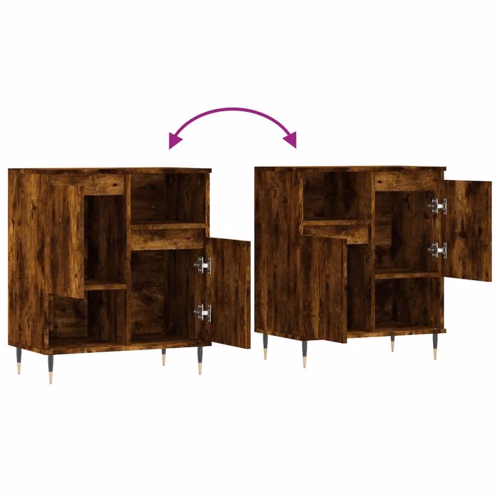 Berkfield Home Smoked Oak Sideboard in Brown, W/D/H: 60 x 35 x 70 cm – 6