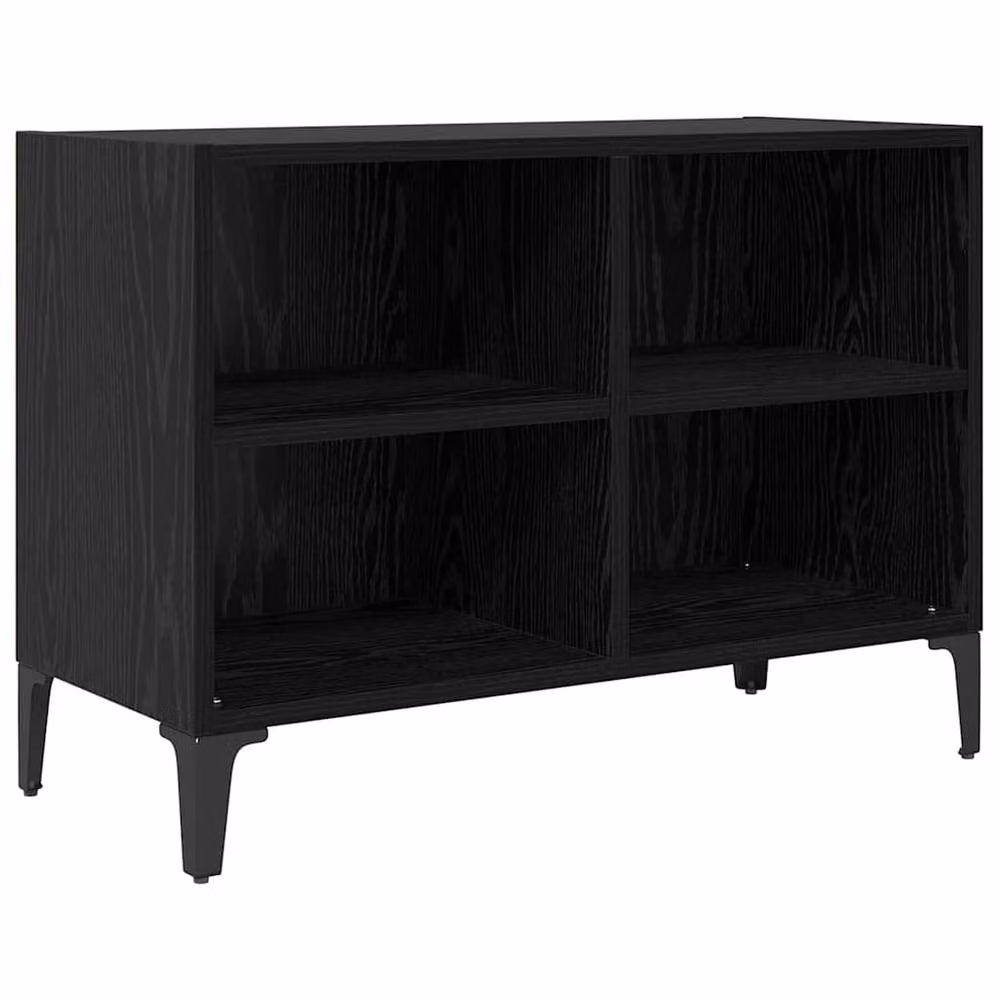 Berkfield Home Modern Black Oak Entertainment Centre in Engineered Wood – 3