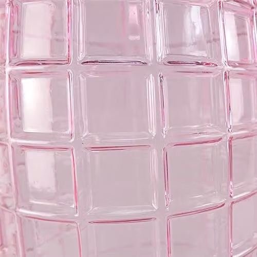 Leaf Geometric Pink Glass Tabletop Vase – 2