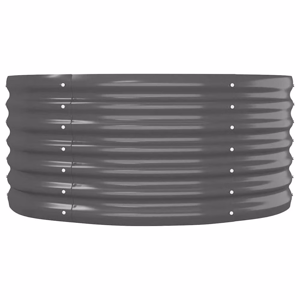 Berkfield Home Garden Powder-coated Steel Raised Bed in Anthracite Grey, W: 512 cm, D: 80 cm, H: 36 cm – 4