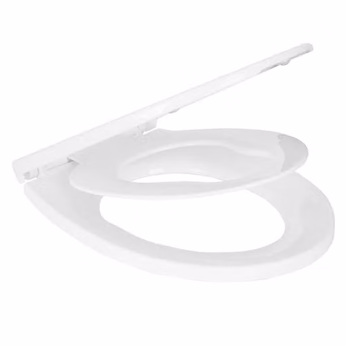 Harbour Housewares Plastic Soft Close Family Toilet Seat, White, Oval – 1