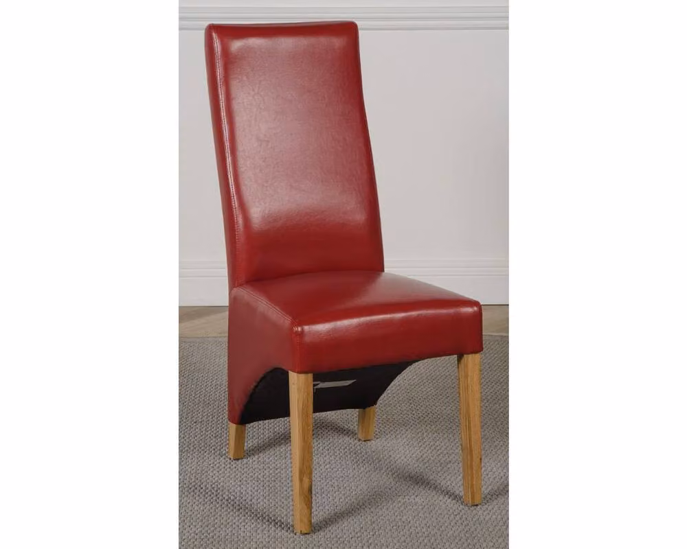 Thats Furniture Richmond Oak Extending Dining Table and 4 Red Lola Leather Chairs – 2