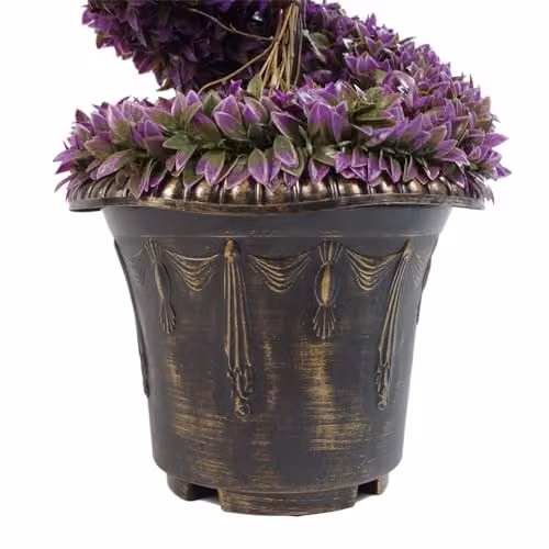 Leaf Design UK Large Purple Artificial Spiral Tree with Decorative Planter, Height: 120 cm – 4