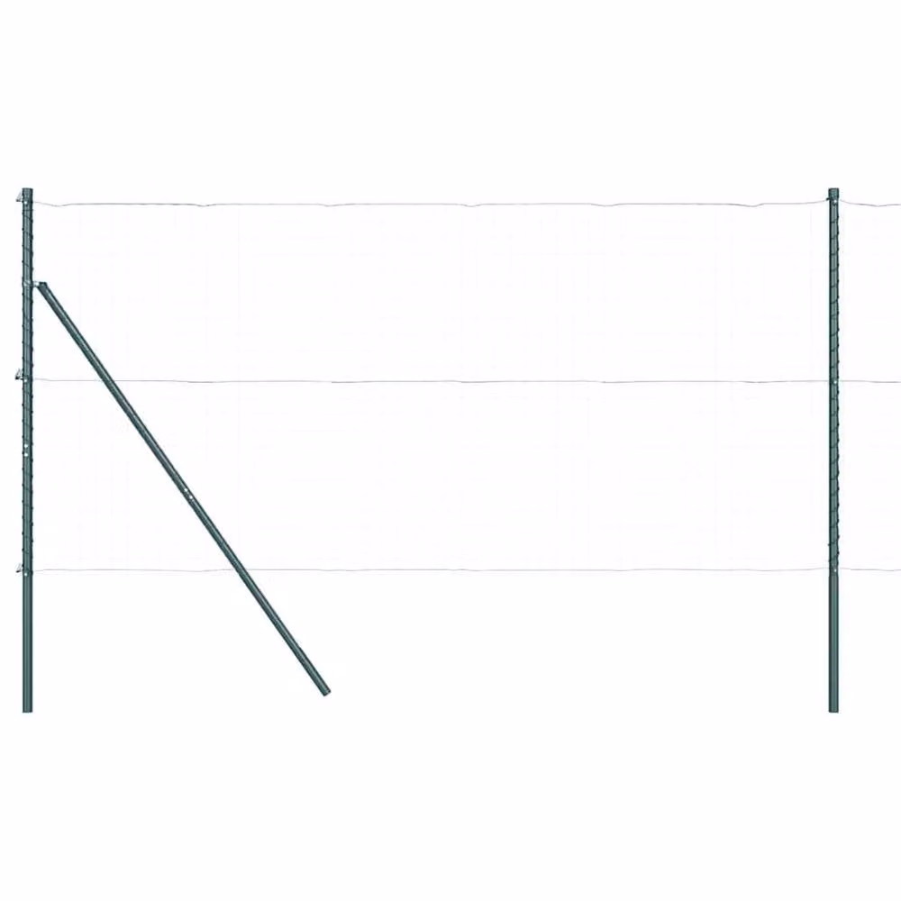 Berkfield Home Green Galvanised Steel Fence Posts, 52 Pack, H: 170 cm, Diameter: 32 mm – 3