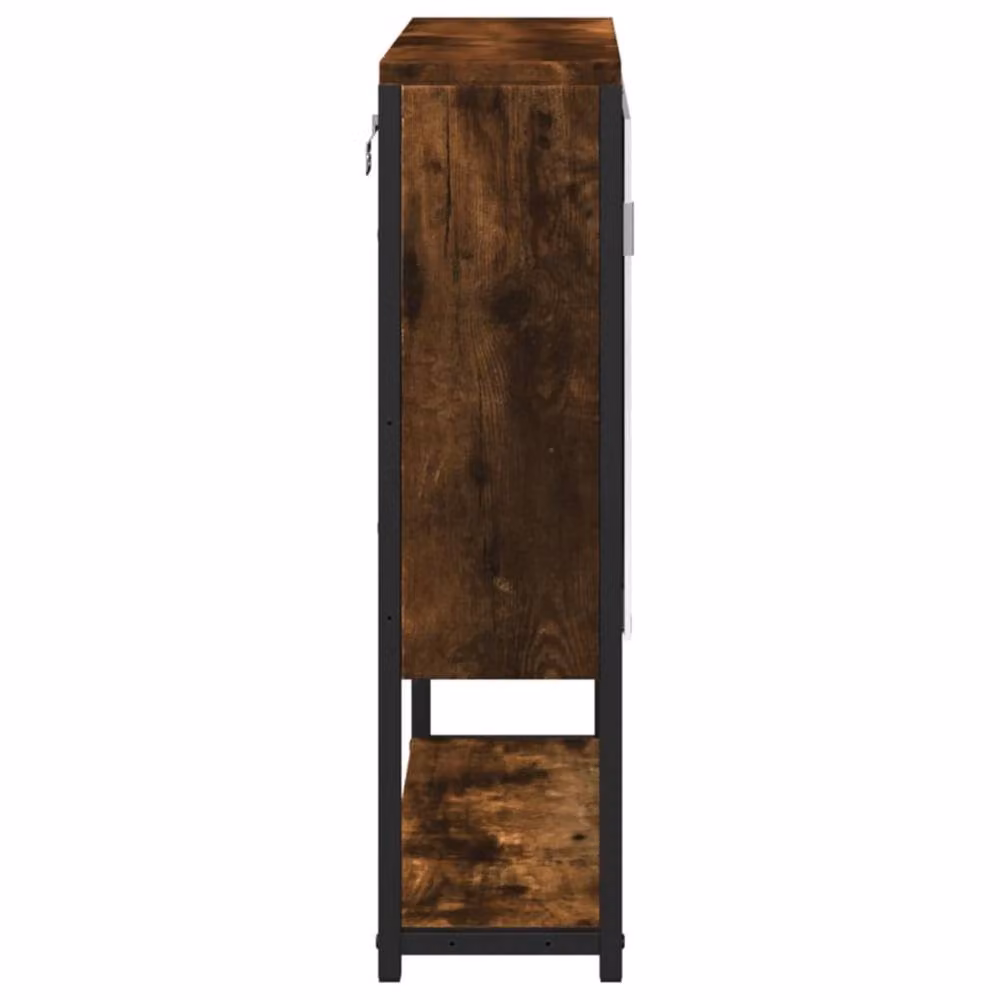Berkfield Home Sturdy Bathroom Mirror Cabinet in Smoked Oak Brown, W/D/H: 60 x 16 x 60 cm – 5