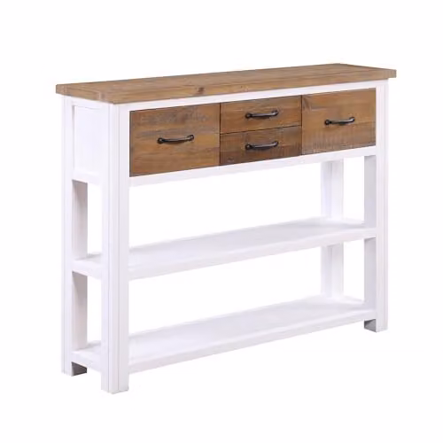 baumhaus Splash of White Low Bookcase/Console in White – 1