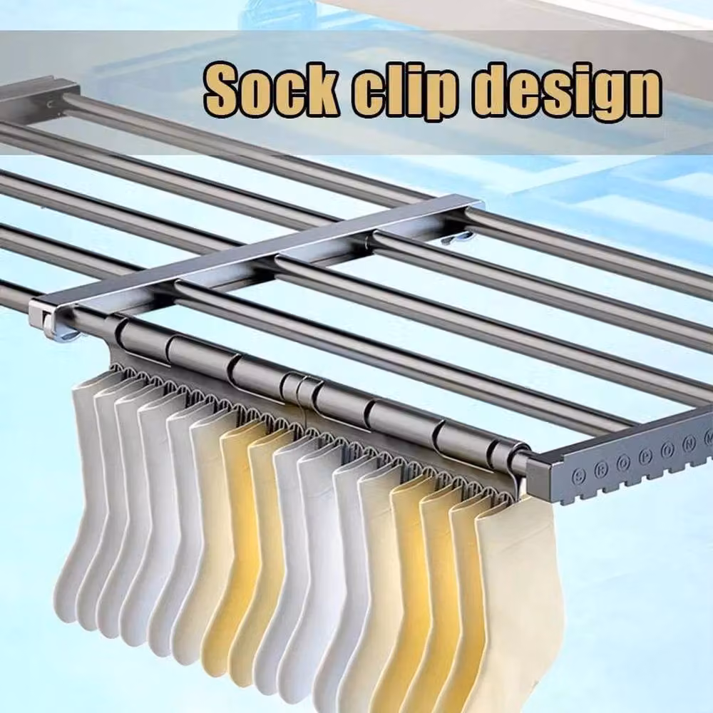 FORGEVIO Pack of 2 Multicolour Steel Radiator Clothes Airer Over Door Drying Racks with Hooks – 2