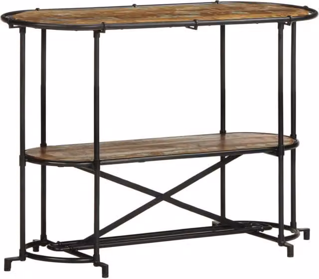 Berkfield Home Industrial Solid Reclaimed Wood Console Table in Brown, W/D/H: 110 x 42 x 76 cm – 1
