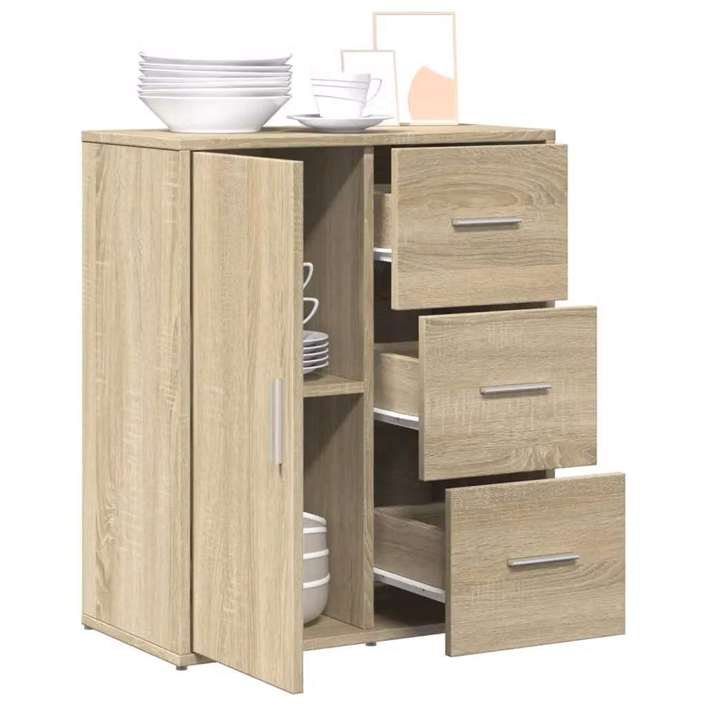 Berkfield Home Sonoma Oak Sideboard in Brown, W/D/H: 60 x 31 x 70 cm – 2