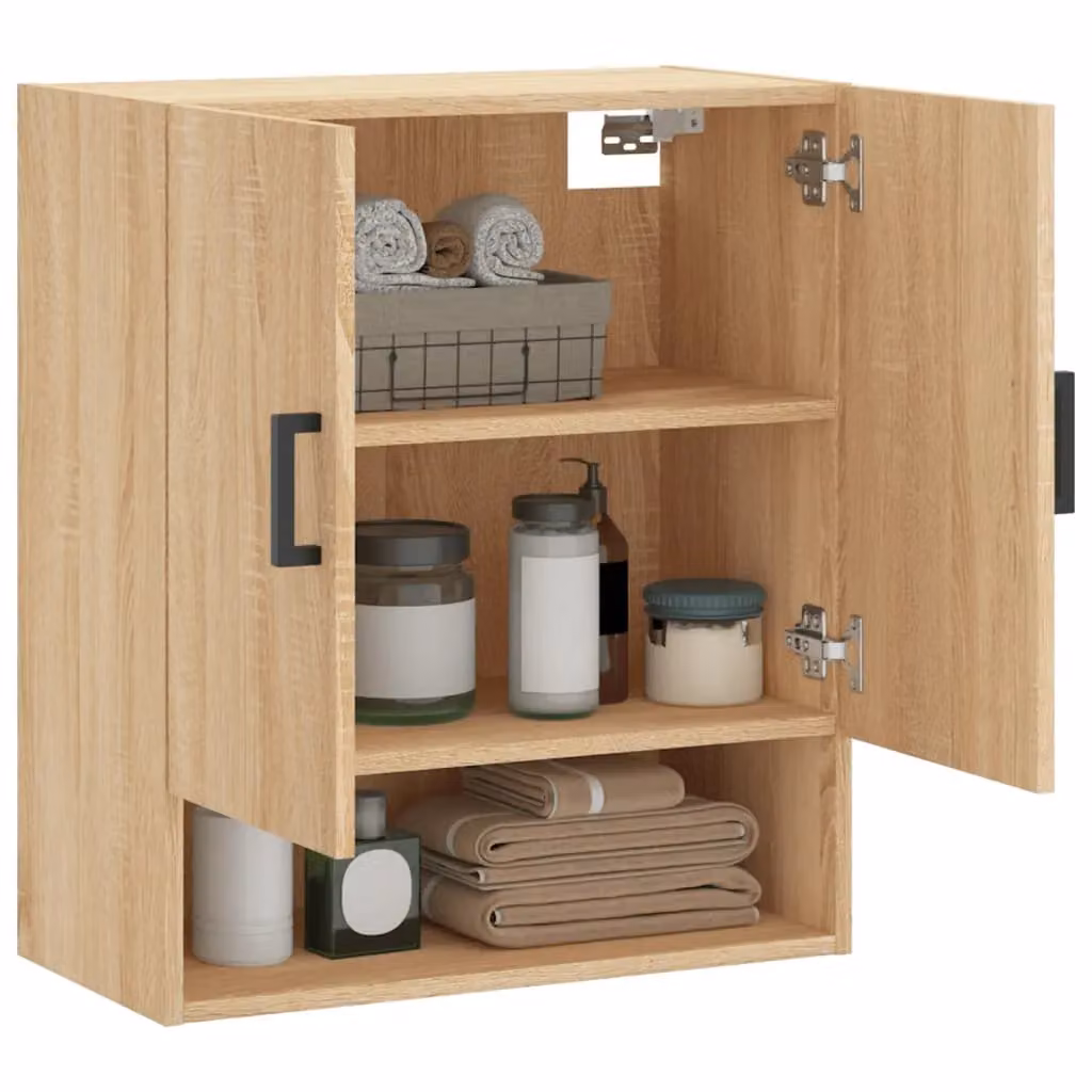 Berkfield Home Sonoma Oak Wall Cabinet in Brown, W/D/H: 60 x 31 x 70 cm – 3