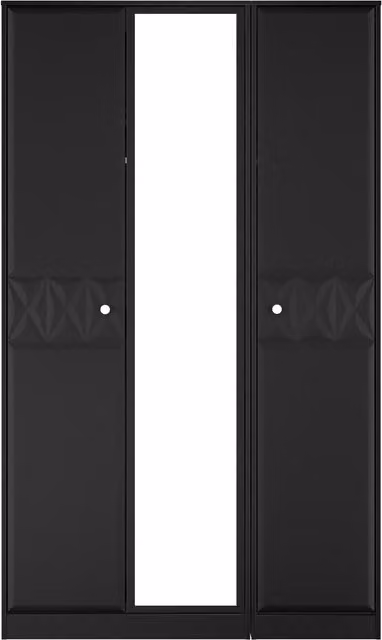 Ready Assembled 2 U Memphis Tall Triple Mirror Wardrobe in True Black – 1