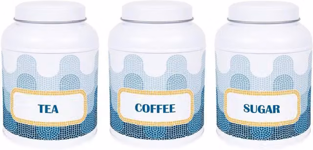 Purely Home Mosaic Waves Hot Chocolate Canister with Small Domed Lid, Multicolour Metal Kitchen Storage Tin