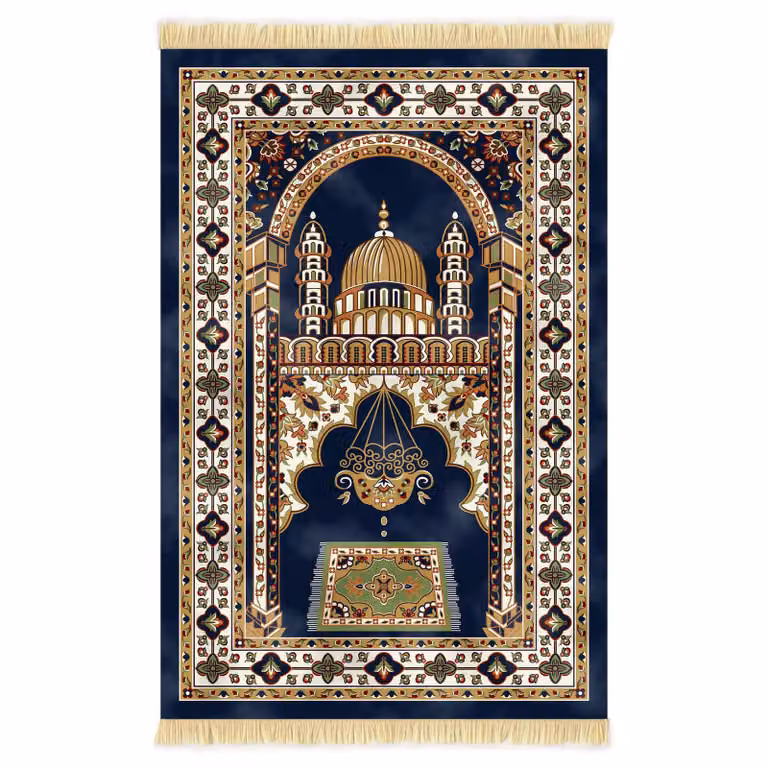 Nicoman Velvet Prayer Mat in Blue, W/D: 120 x 70 cm