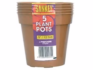 Richard Sankey & Son Brown Round Plastic Plant Pot PK5 12.7 cm