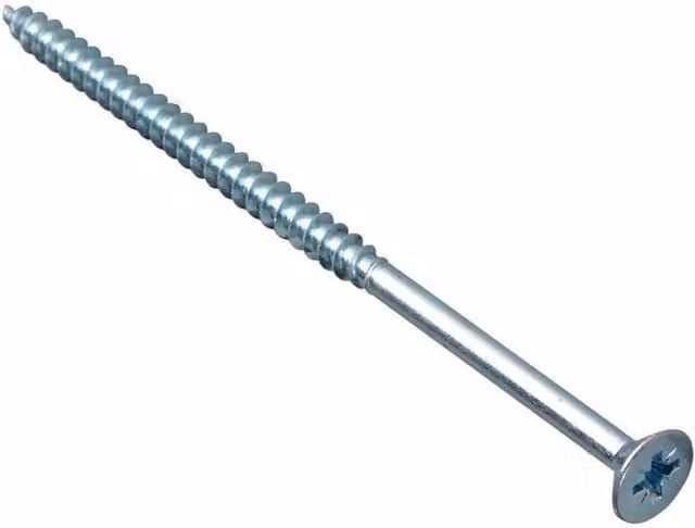 Forgefix Silver Galvanised Pozidriv Chipboard Self-Countersinking Screws, 100 Pack, Diameter: 5 mm, Length: 100 mm