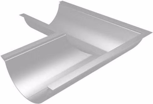 ARP Aluminium Beaded Half Round Gutter Angle, 90 Degree, 114mm, Silver PPC Finish
