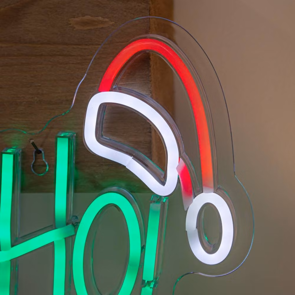 Samuel Alexander 40cm Ho Ho Ho Neon-Style LED Light Up Christmas Decoration in Multicolour – 2