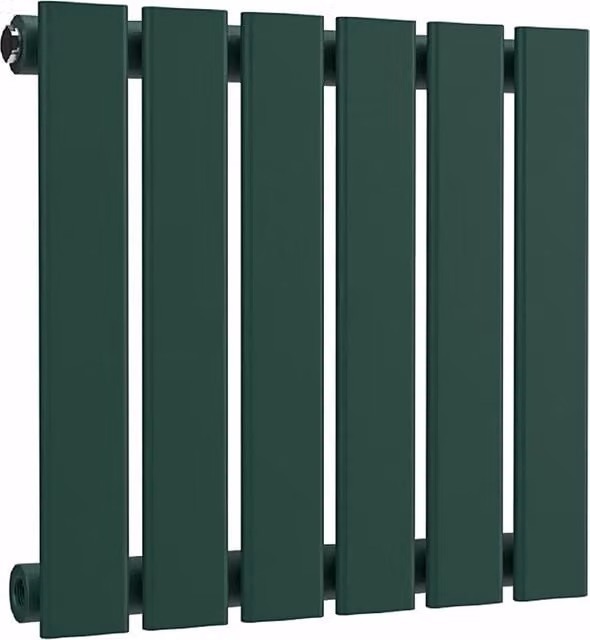 Lux Heat Single Flat Horizontal Steel Radiator in Green, W: 42.0 cm, H: 40.0 cm, D: 8.5 cm