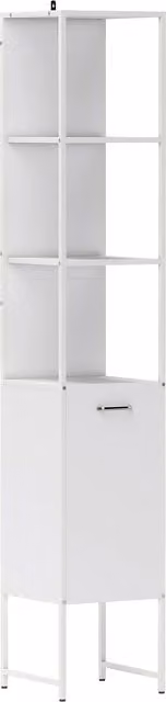 HOMCOM Tall Bathroom Cabinet with Open Shelves and Adjustable Shelf, White
