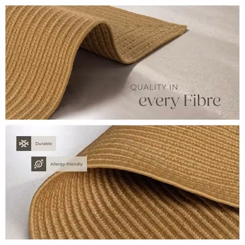 tectake Woven Jute-Look Boho Style Area Rug, Weather-Resistant and Allergy-Friendly, W/D: 120 x 170 cm – 5