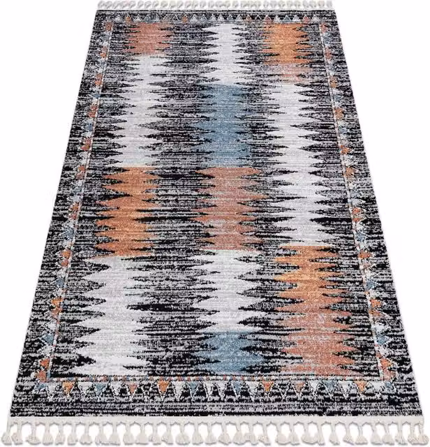 RugsX Belle Rectangular Rug in Black and Multicolour, W: 120 cm, L: 170 cm – 1