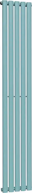 Lux Heat Oval Vertical Single Steel Radiator in Caribbean Sea, H: 180 cm, W: 30 cm