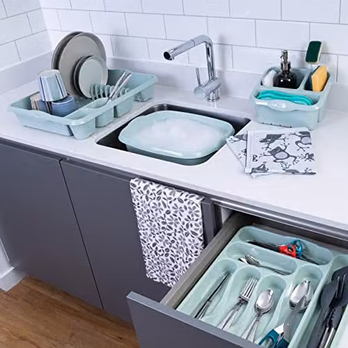 Wham Casa 4 Piece Plastic Kitchen Set in Silver Sage