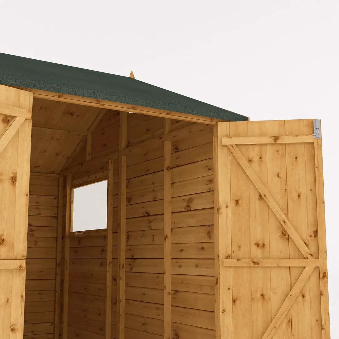 Mercia Premium Shiplap Reverse Apex Wood Workshop in Brown, W: 487 cm, D: 322.7 cm, H: 250.3 cm – 2