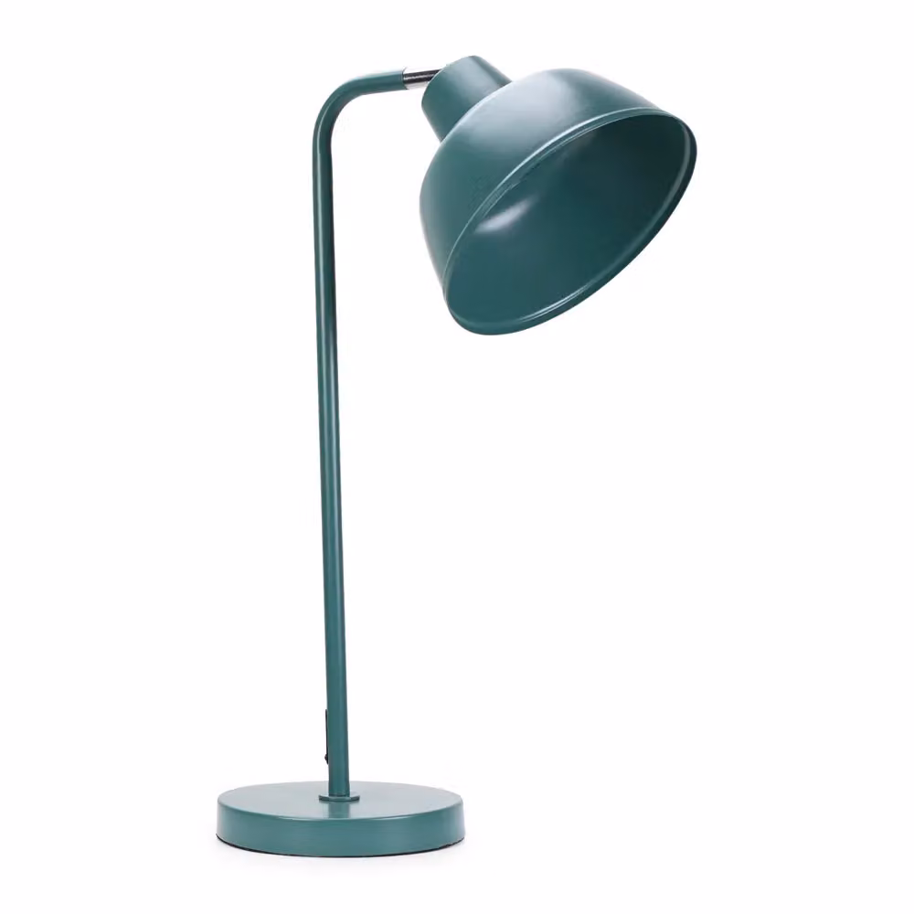ValueLights Teal Metal Dome Desk Lamp with Industrial Style for Bedroom or Office – 2