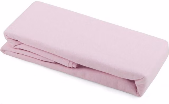 Junior Joy Pack of 2 Pink and White Cotton Flannelette Baby Cot Sheets