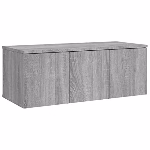 vidaXL Modern Grey Sonoma TV Cabinet in Engineered Wood W: 80 cm, D: 34 cm, H: 30 cm