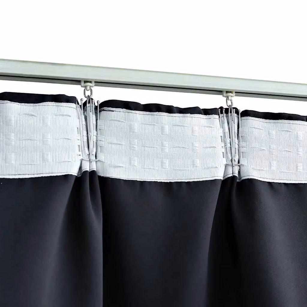 Berkfield Home Anthracite Blackout Curtains with Hooks, 2 Pack, W: 140 cm, H: 175 cm – 4