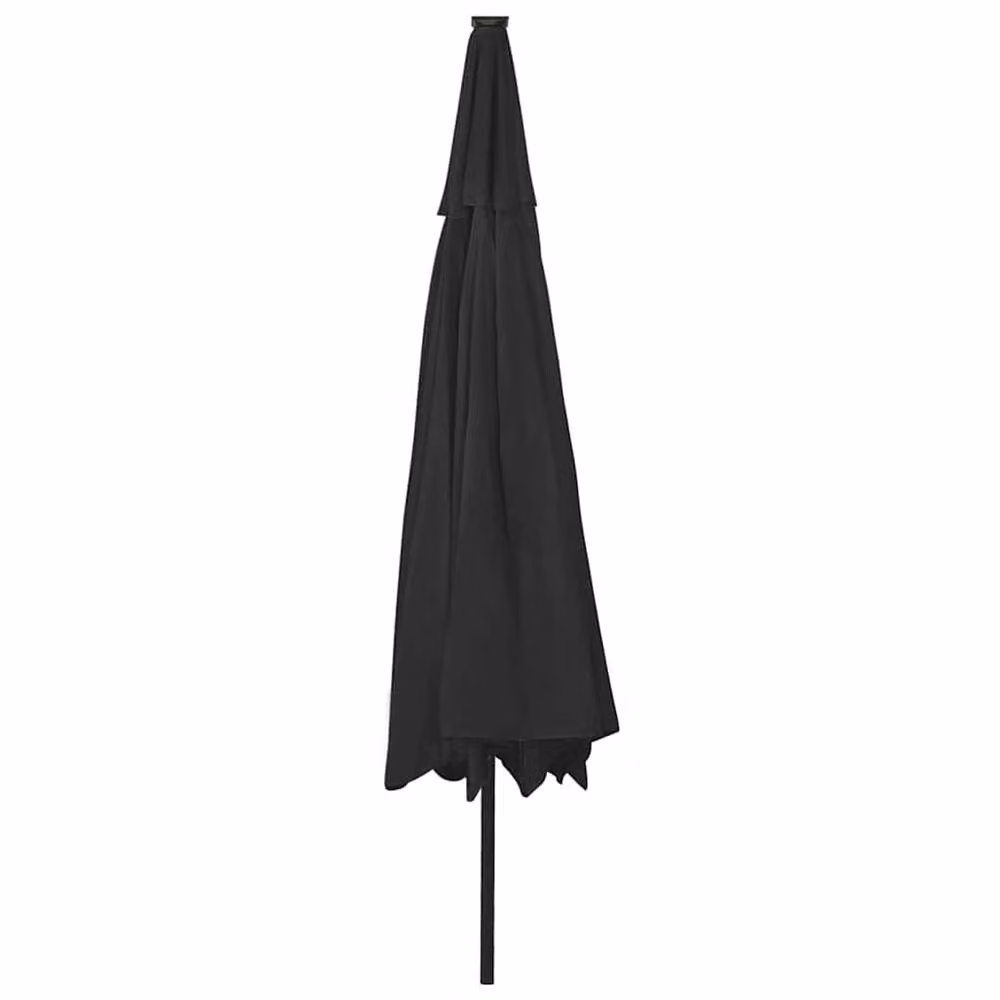 Berkfield Home Outdoor Parasol with LED Lights and Metal Pole, Black, Diameter: 400 cm – 3