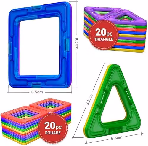 Desire Deluxe 40pc Multicolour Magnetic Building Blocks STEM Educational Construction Toy Set – 2