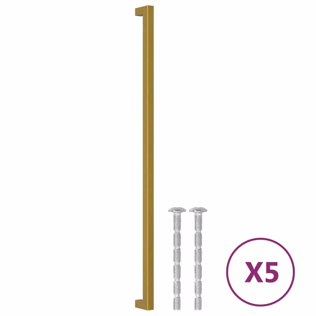 Berkfield Home Gold Stainless Steel Cabinet Bar Handles, 5 Pack, Length: 480 mm – 2