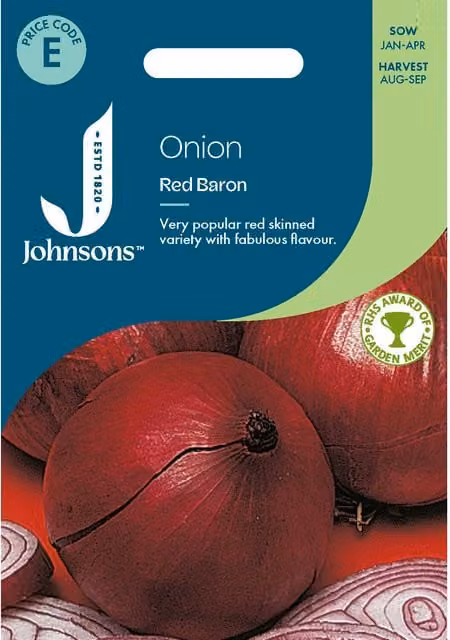 Johnsons Seeds Red Baron Onion Vegetable Seeds