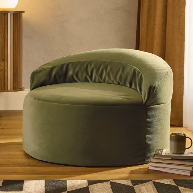 ICON Orb Accent Chair in Matt Green Velvet – 1