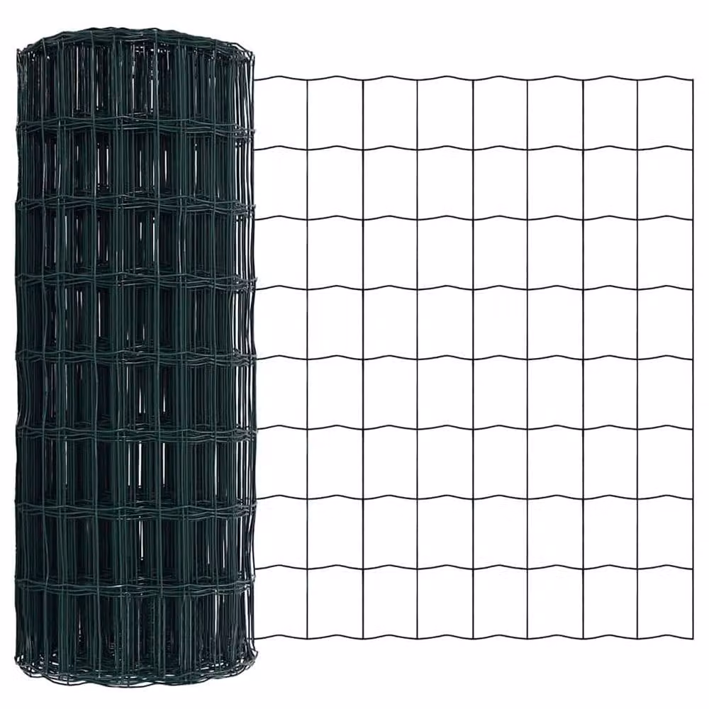 Berkfield Home Euro Fence Green Galvanised Steel with 13 Spike Posts, W: 50 m, H: 0.4 m – 5