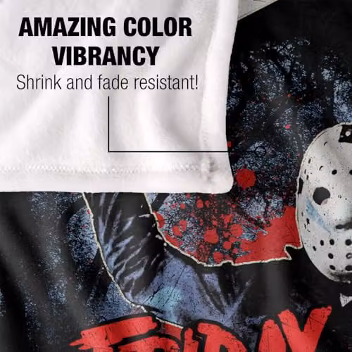 LOGOVISION Friday The 13th Cabin Silky Touch Super Soft Fleece Throw Blanket, Multicolour, W: 127 cm x L: 152.4 cm – 3
