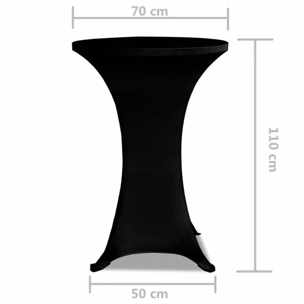 Berkfield Home Black Stretch Standing Table Covers, 2 Pack, Diameter: 70 cm – 4