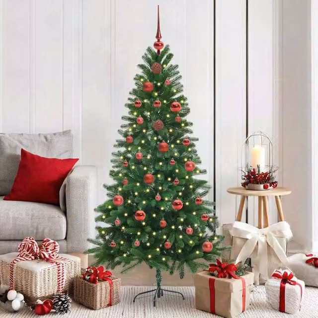 Berkfield Home Green Christmas Tree with 150 LEDs and Stand, Height: 150 cm