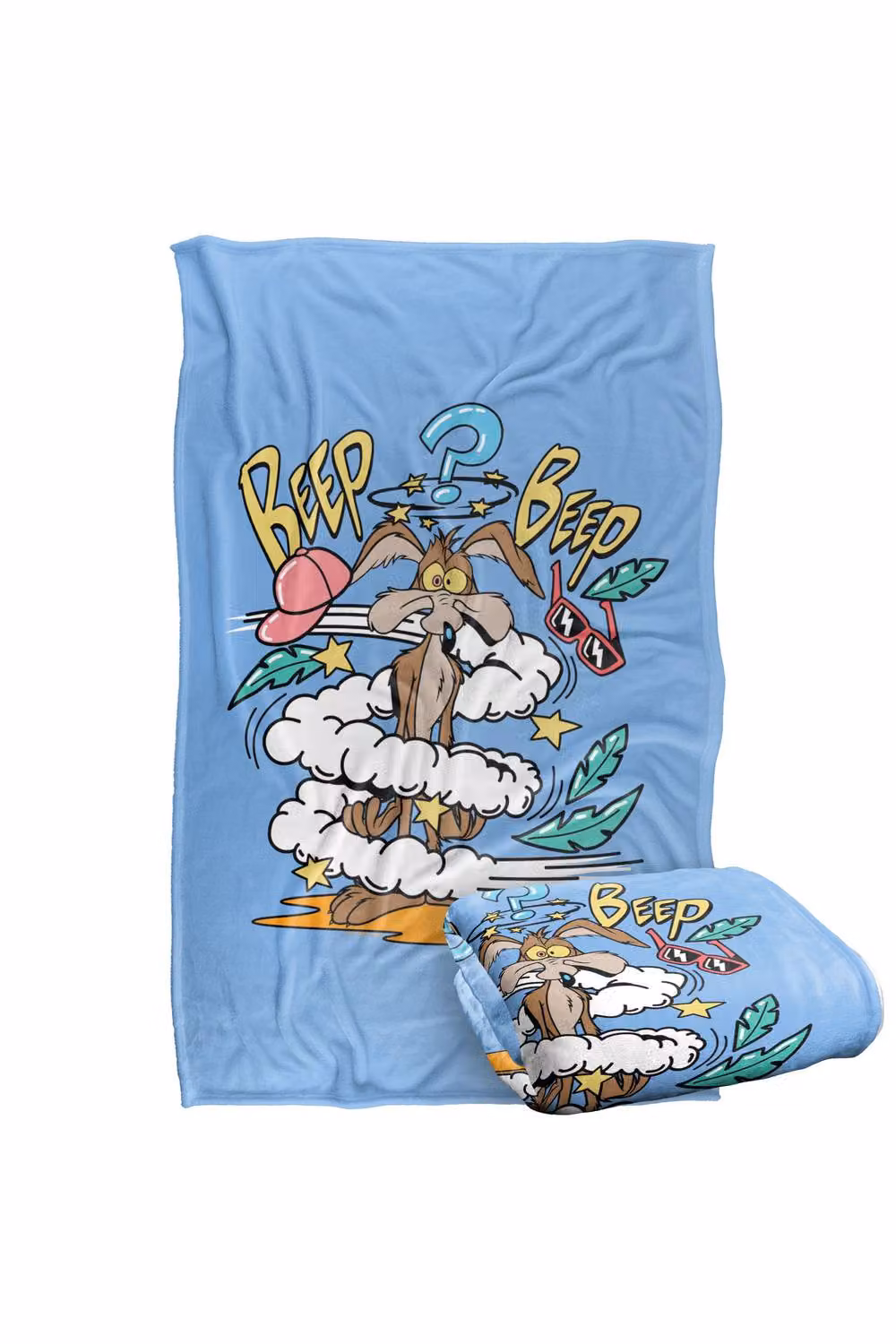 Warner Bros. Looney Tunes Wile E. Coyote Beep Beep Super Soft Fluffy Polyester Throw, Extra Large, Multicolour and Blue – 2
