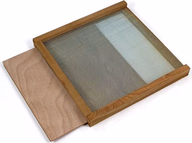 Actiasbee National Bee Hive Mesh Floor with Varroa Inspection Tray in Brown Pine Wood