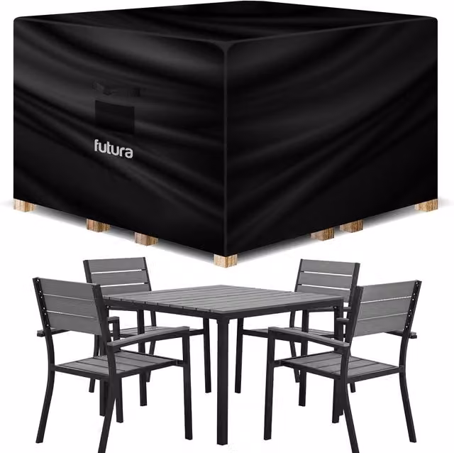 Futura Premium 600D Waterproof Garden Furniture Cover, Black Outdoor Patio Weatherproof Rattan Sofa Guard, W/D/H: 125 x 125 x 74 cm – 1