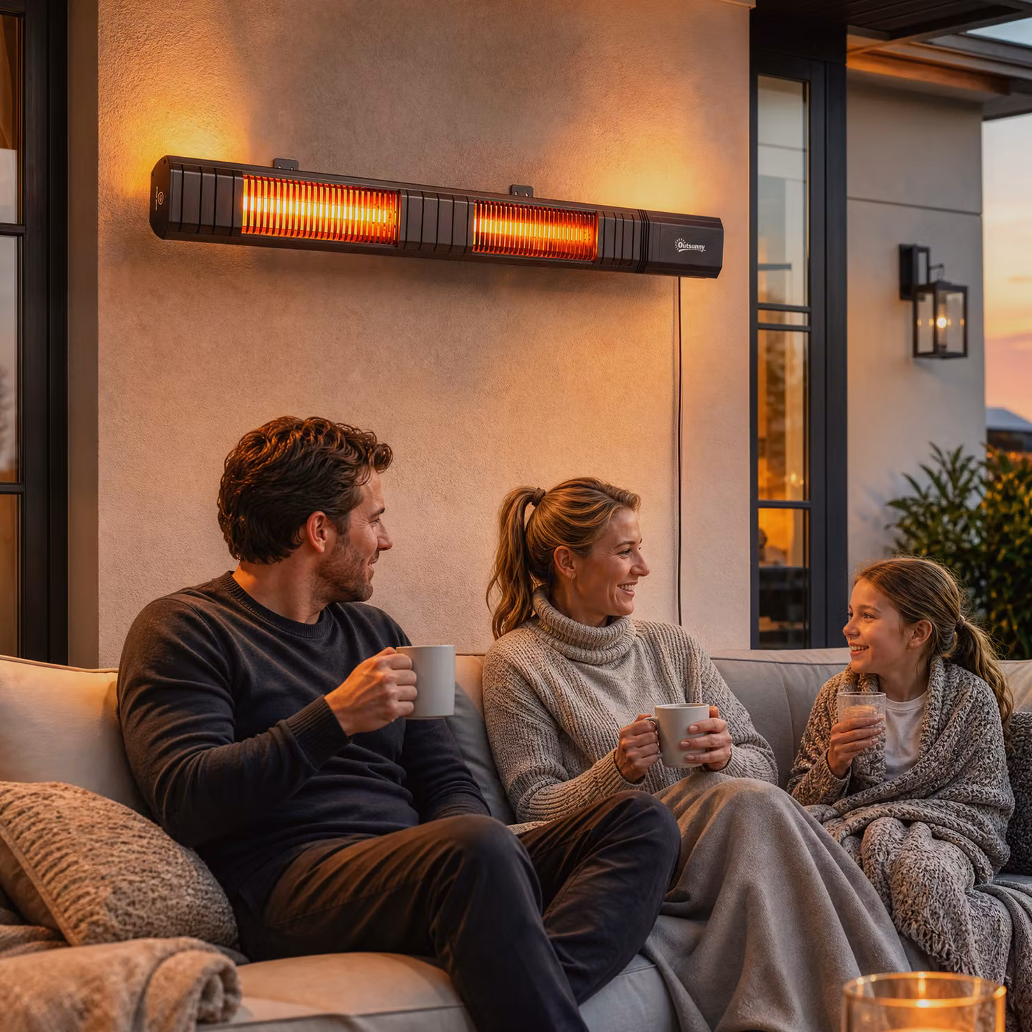 Outsunny 3000 W Electric Infrared Wall Mounted Patio Heater in Black – 7