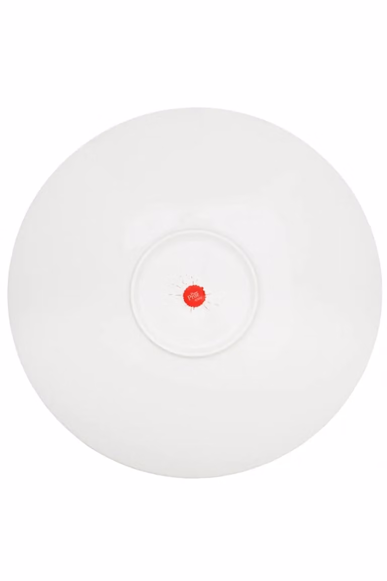 BlissHome Prue Leith Bone China Platter in White with Inky Spiral Lines, Diameter: 36 cm