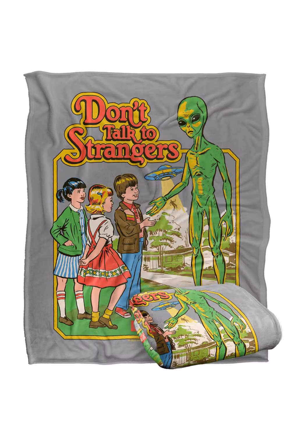 Steven Rhodes Don't Talk To Strangers Multicolour Super Soft Fleece Throw Blanket W/D/H: 91 x 147 cm – 2