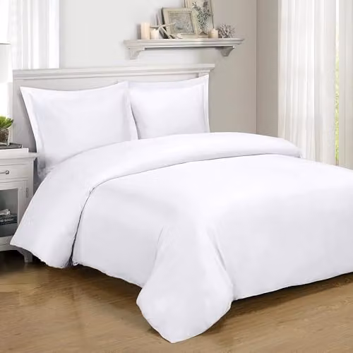 Home Sweet Home UK Double Microfibre Duvet Cover and Pillowcase Set in White – 3