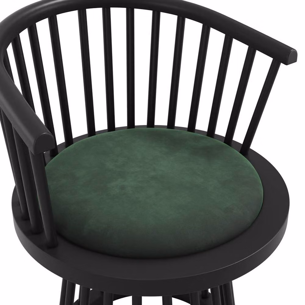 Lemon Pavilion Furniture Lina Indoor Dining Chair in Black Velvet and Wood, W: 57 cm, D: 53 cm, H: 78.5 cm – 3