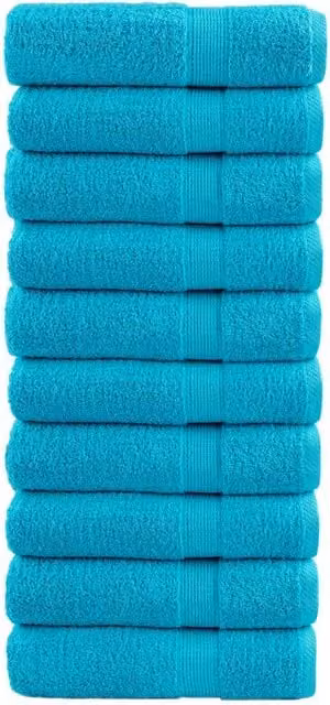 Berkfield Home SOLUND Premium Cotton Terry Bath Towels, 10 Piece Set, Blue, W: 100 cm, L: 150 cm, 600 gsm – 1